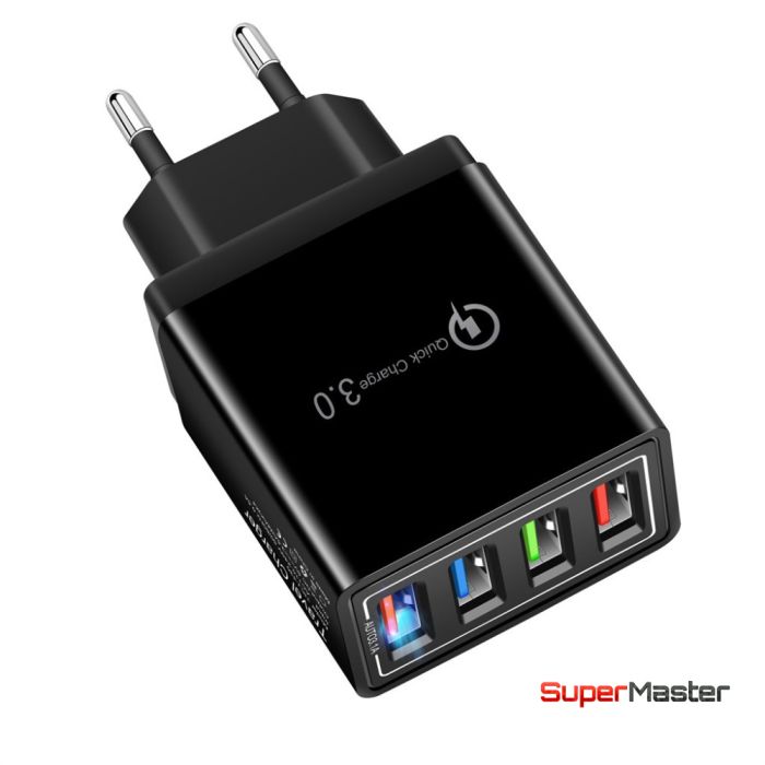 Зарядний пристрій Trevel Adapter 3.5A на 4 порти для швидкого заряджання QC 3,0 usb ma007