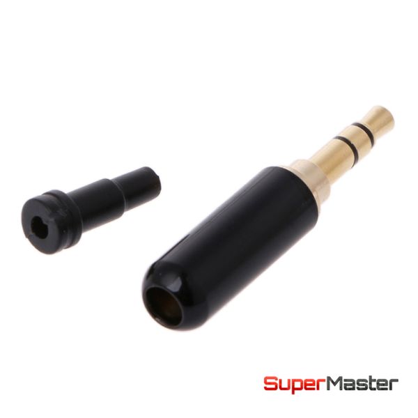 Штекер роз'єм стерео 3.5 мм розбірний (Чорний) ma015